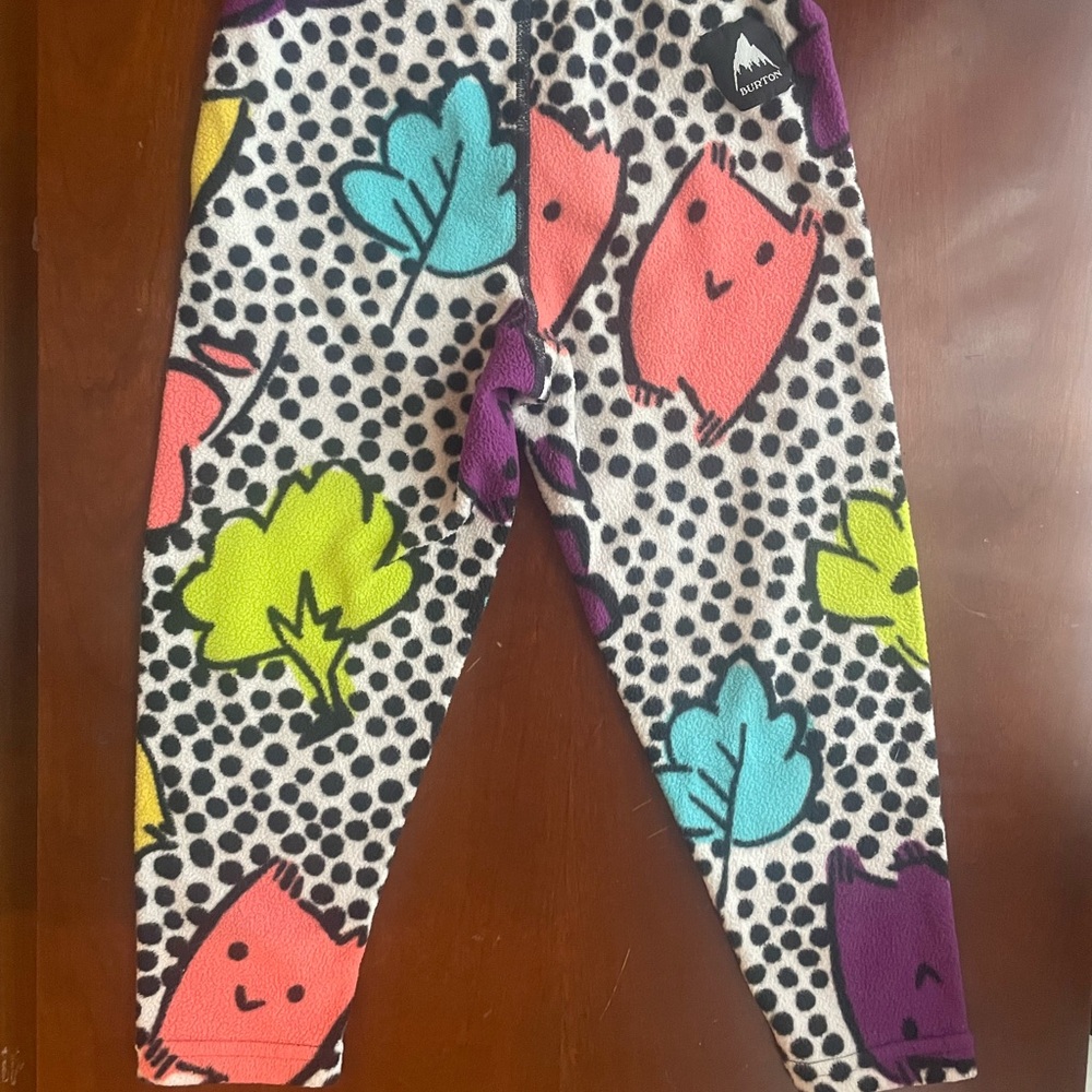 Burton 3T Black Polka Floral Fleece Set with Yellow, Purple, Teal & Lime Accents - Picture 3 of 5